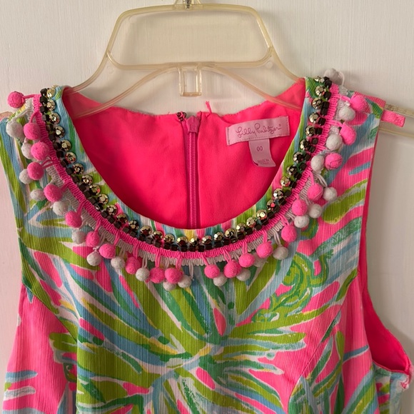 Lily Pulitzer Vibrant Pink and Green Sleeveless Dress - Picture 3 of 5